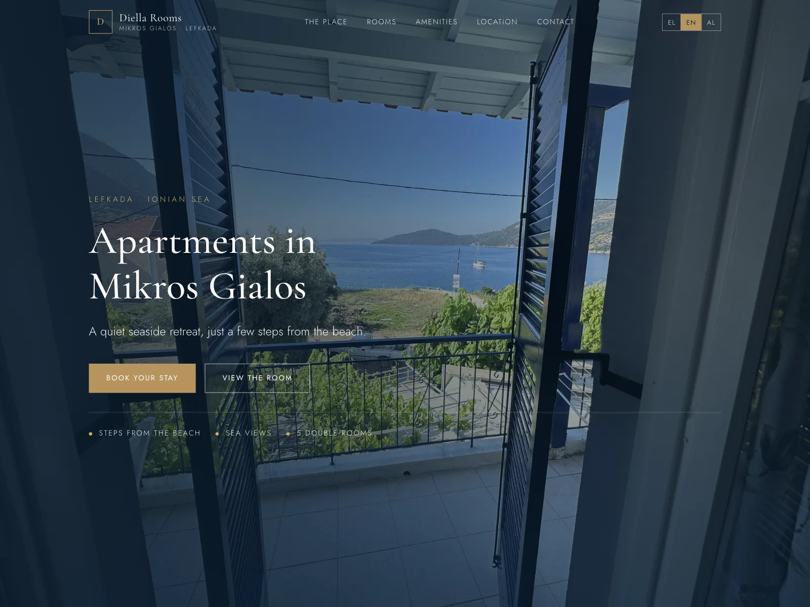 The Diella Rooms website, one of our projects